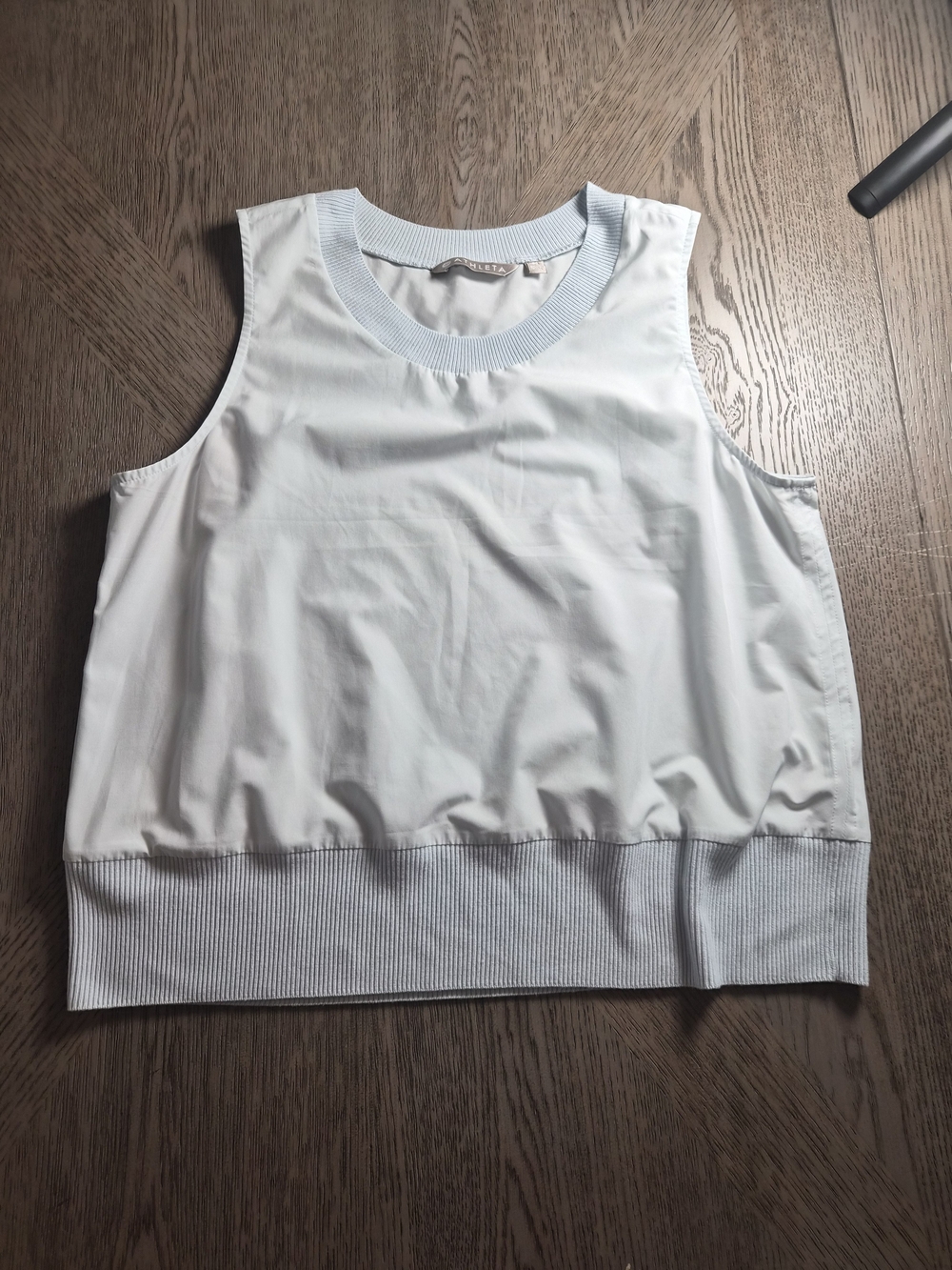 Athleta Light Blue Ribbed Hem Sleeveless Tank